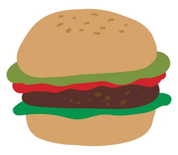 Hamburguesa grande, ilustración, vector sobre fondo blanco . — Archivo Imágenes Vectoriales