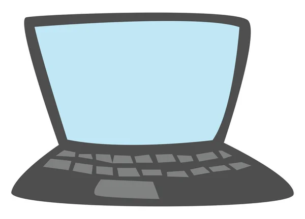Šedý laptop, ilustrace, vektor na bílém pozadí. — Stockový vektor