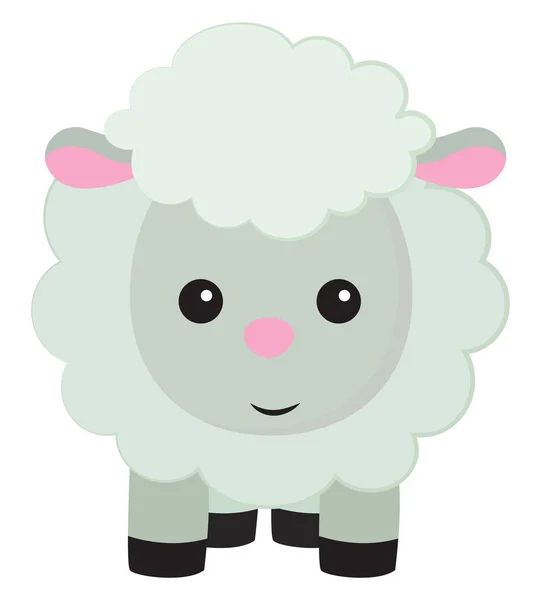 Mignon petit mouton, illustration, vecteur sur fond blanc . — Image vectorielle