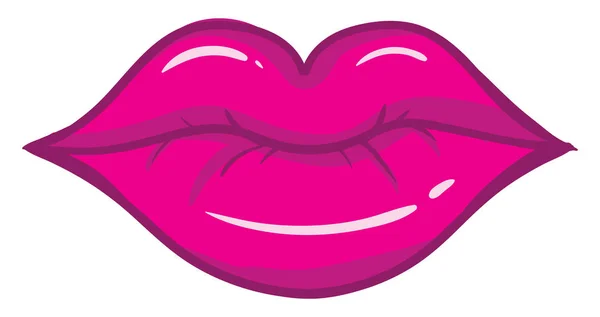 Schattig roze lippen, illustratie, vector op witte achtergrond. — Stockvector