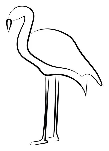 Flamingo standing, illustration, vector on white background. — Stock Vector