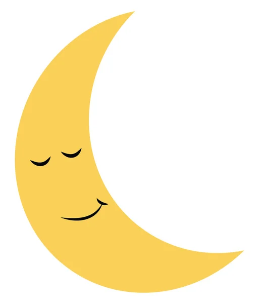 眠っている月、イラスト、白い背景のベクトル. — ストックベクタ