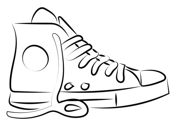 Dibujo de zapatilla de deporte, ilustración, vector sobre fondo blanco . — Vector de stock