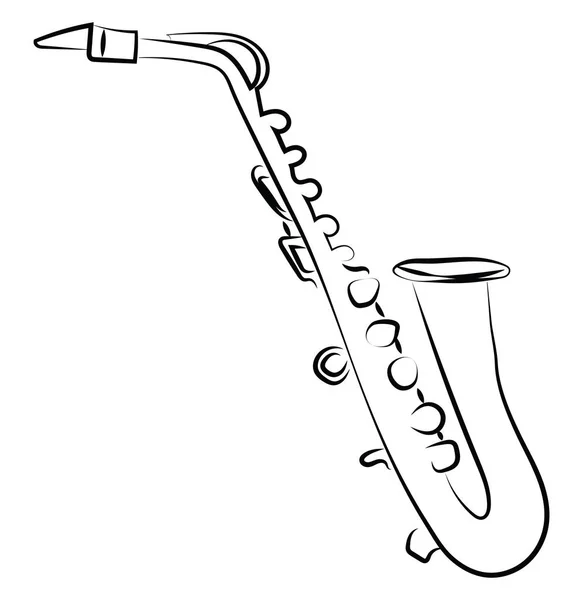 Instrumento de saxofón, ilustración, vector sobre fondo blanco . — Vector de stock