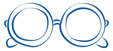 Mavi gözlük, illüstrasyon, beyaz arkaplan vektörü.