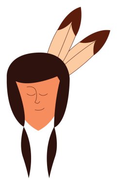 Tüylü Hintli kadın, illüstrasyon, beyaz backgr vektör