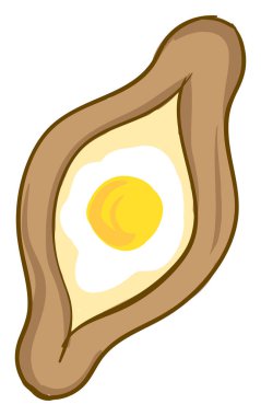 Lezzetli ajarian khachapuri, illüstrasyon, beyaz backgrou vektör