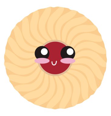 Sevimli spiral çerez, illüstrasyon, beyaz arka plan vektör.