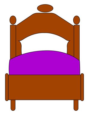 Antika yatak, illüstrasyon, beyaz arka plan vektör.