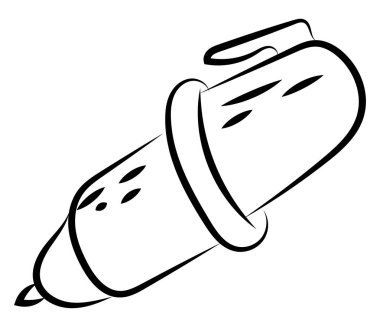 Kalem çizimi, illüstrasyon, beyaz arka plan üzerinde vektör.