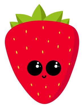 Sevimli çilek, illüstrasyon, beyaz arka plan vektör