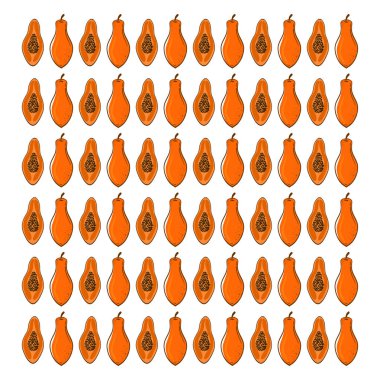 Papaya duvar kağıdı, illüstrasyon, beyaz arkaplan üzerindeki vektör
