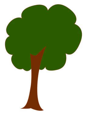 Yeşil ağaç, illüstrasyon, beyaz arkaplanda vektör