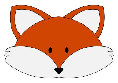 Sevimli kırmızı tilki, illüstrasyon, beyaz arka plan vektör.