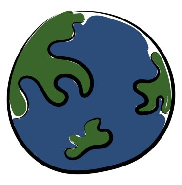 Dünya gezegeni, illüstrasyon, beyaz arkaplan üzerindeki vektör