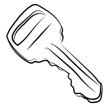 Anahtar çizimi, illüstrasyon, beyaz arka plan üzerinde vektör