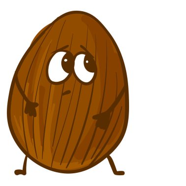 Yağ badem, illüstrasyon, beyaz arka plan vektör.