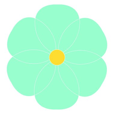 Mavi çiçek, illüstrasyon, beyaz arkaplanda vektör