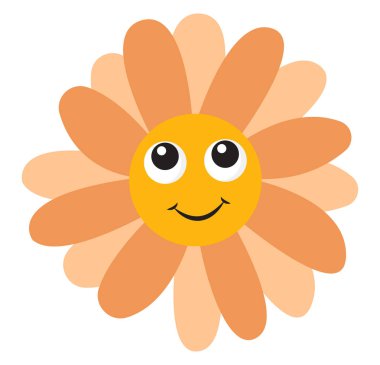 Gözlü çiçek, resimleme, beyaz arkaplanda vektör.