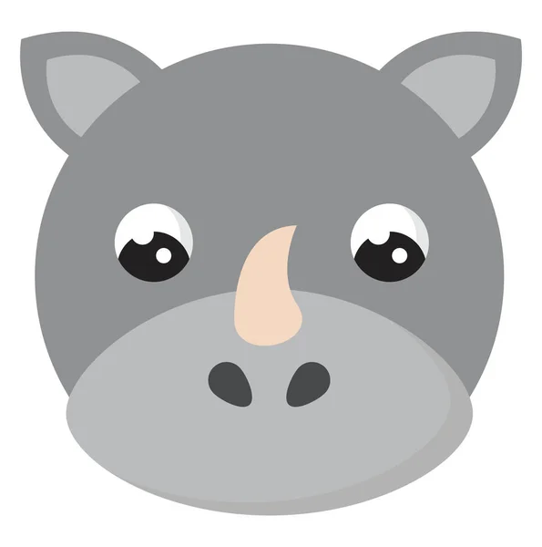 Schattige kleine Rhino, illustratie, vector op witte achtergrond. — Stockvector