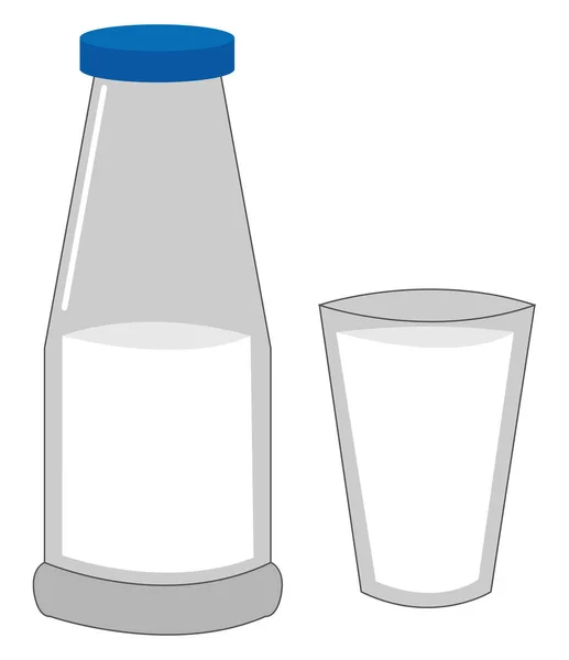 Melk in een beker, illustratie, vector op witte achtergrond. — Stockvector