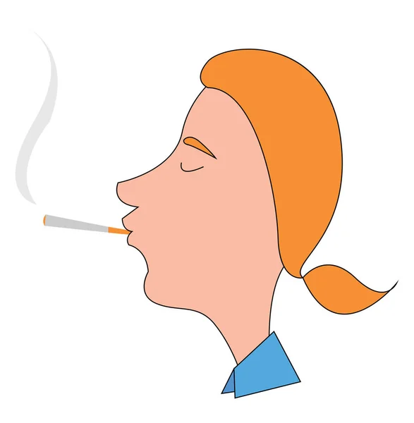 Uomo fumare sigaro, illustrazione, vettore su sfondo bianco . — Vettoriale Stock