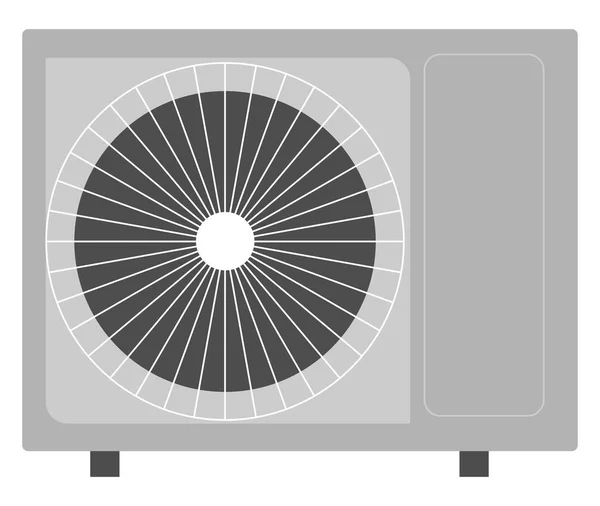 Graue Klimaanlage, Illustration, Vektor auf weißem Hintergrund. — Stockvektor