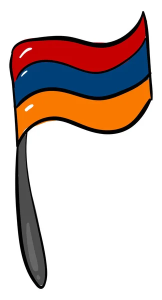 Armeense vlag zwaaien, illustratie, vector op witte achtergrond. — Stockvector