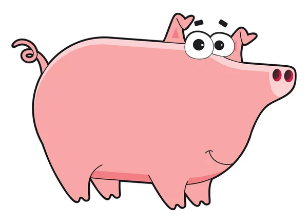 Rolig gris, illustration, vektor på vit bakgrund. — Stock vektor