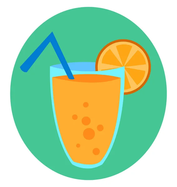 Een glas jus d'orange, illustratie, vector op witte backgroun — Stockvector