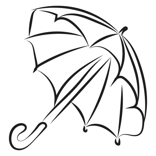 Dessin du parapluie, illustration, vecteur sur fond blanc . — Image vectorielle