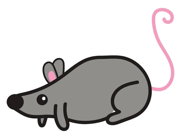 Petite souris laide, illustration, vecteur sur fond blanc . — Image vectorielle