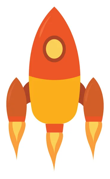Πορτοκαλί πύραυλος, εικονογράφηση, διάνυσμα σε λευκό φόντο. — Διανυσματικό Αρχείο