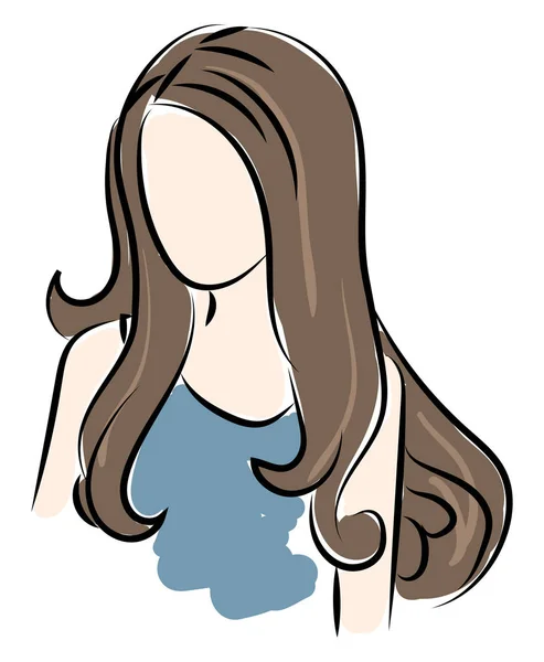 Dívka s dlouhými vlasy, ilustrace, vektor na bílém pozadí — Stockový vektor