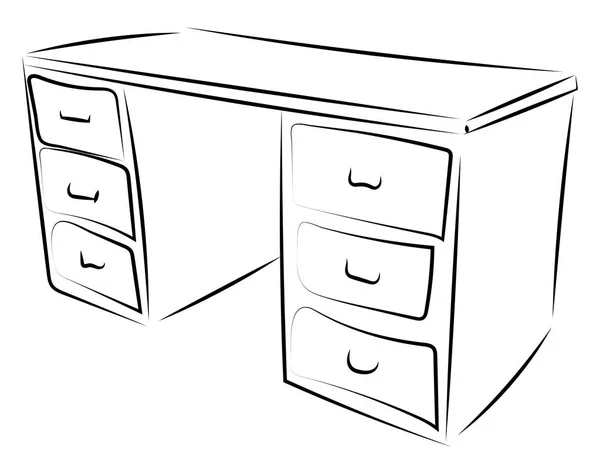 Arbetsbord ritning, illustration, vektor på vit bakgrund. — Stock vektor