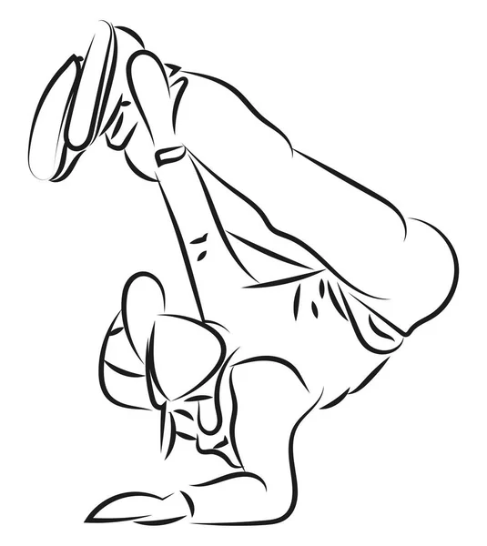 Croquis de danseur de rupture, illustration, vecteur sur fond blanc . — Image vectorielle