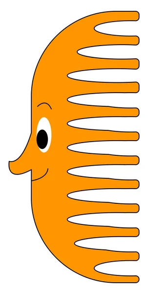 Escova de cabelo laranja, ilustração, vetor sobre fundo branco — Vetor de Stock
