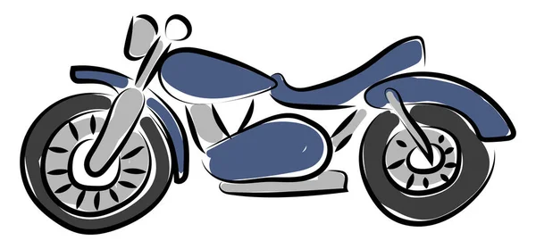 Blue motorcycle, illustration, vector on white background — Stock Vector