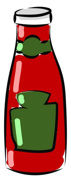 Бутылка кетчупа, иллюстрация, вектор на белом фоне — стоковый вектор