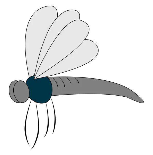 Mosquito plateado, ilustración, vector sobre fondo blanco — Vector de stock