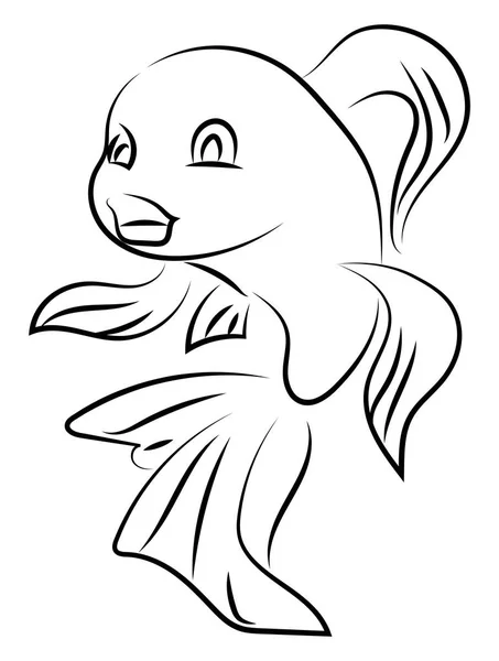 Peixe em desenho de água, ilustração, vetor em fundo branco . — Vetor de Stock