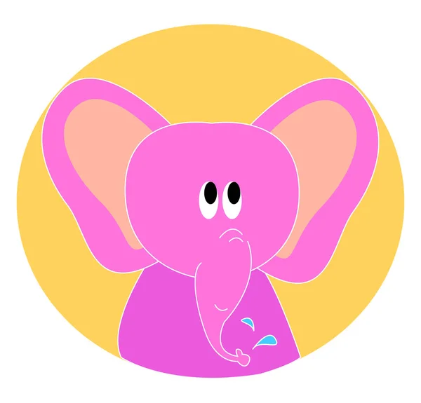 Pink elephant, illustration, vector on white background — Stock Vector