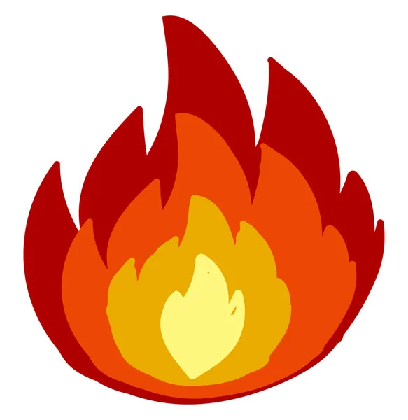 Heißes Feuer, Illustration, Vektor auf weißem Hintergrund. — Stockvektor