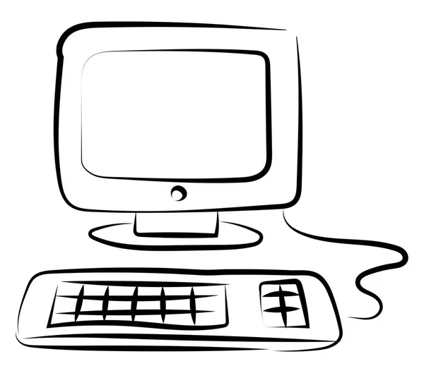 Bosquejo informático, ilustración, vector sobre fondo blanco . — Vector de stock