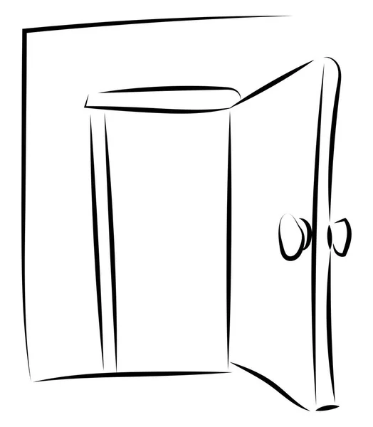 Portes ouvertes dessin, illustration, vecteur sur fond blanc — Image vectorielle