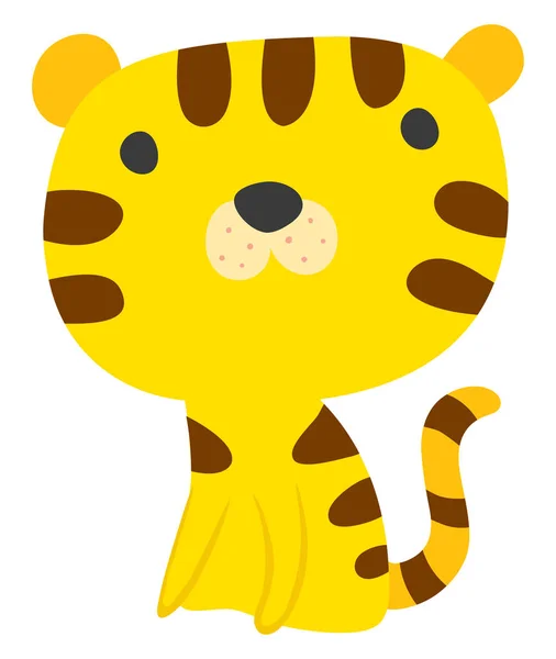 Schattige baby tijger, illustratie, vector op witte achtergrond — Stockvector