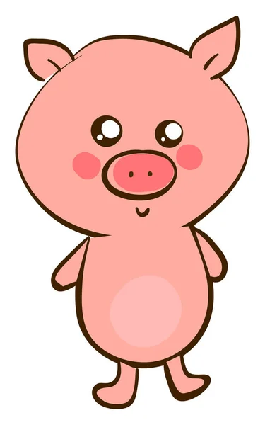 Cute Baby Pig, ilustracja, wektor na białym tle. — Wektor stockowy