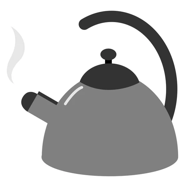 Silver kettle, illustration, vector on white background — Stock Vector