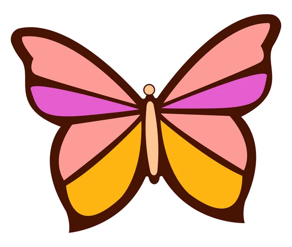 Papillon coloré, illustration, vecteur sur fond blanc. — Image vectorielle