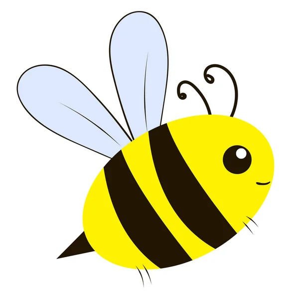 かわいいミツバチ、イラスト、白い背景にベクトル — ストックベクタ